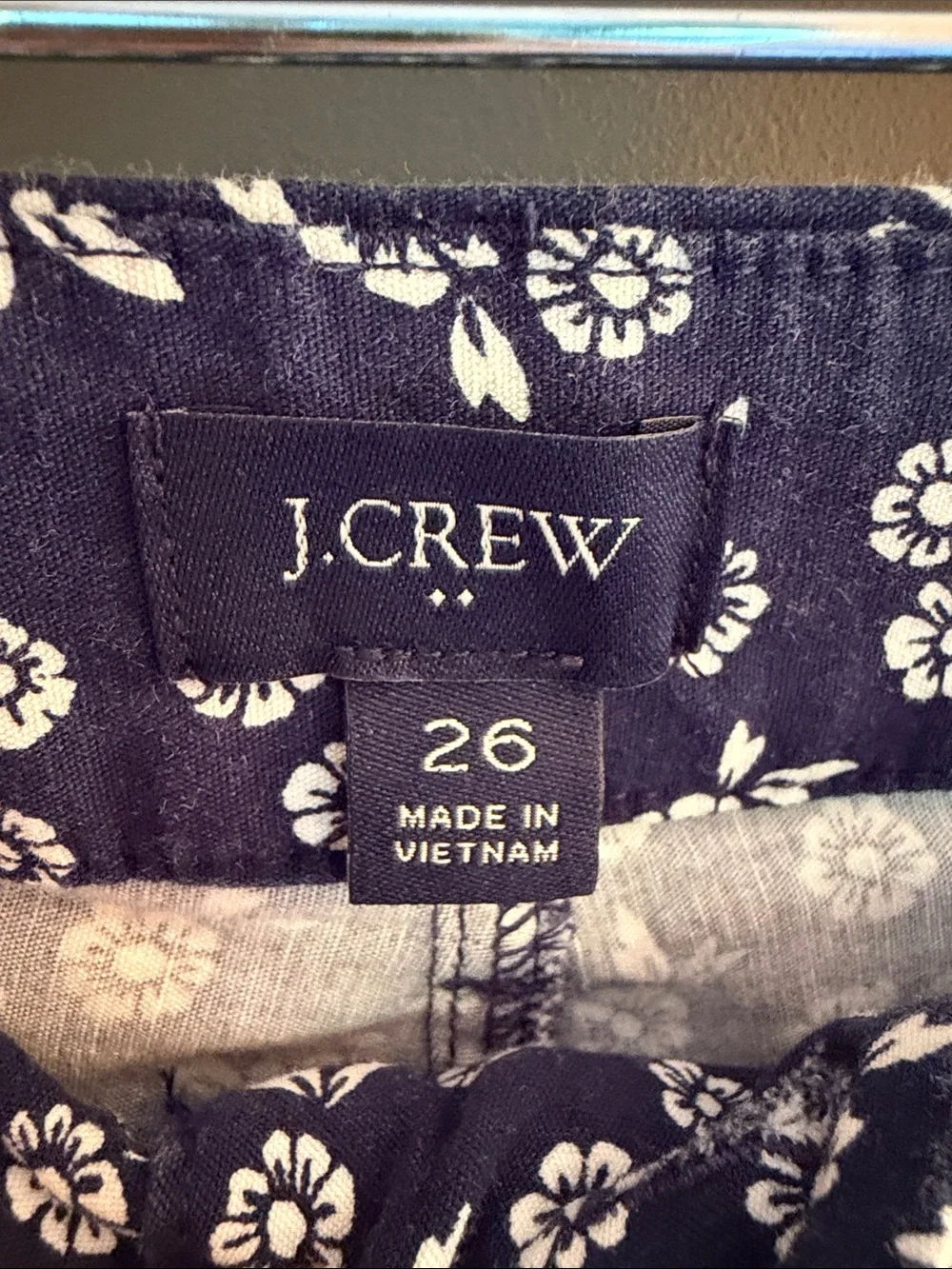 J. Crew Navy Blue Wide-Leg Floral Pants Size 26